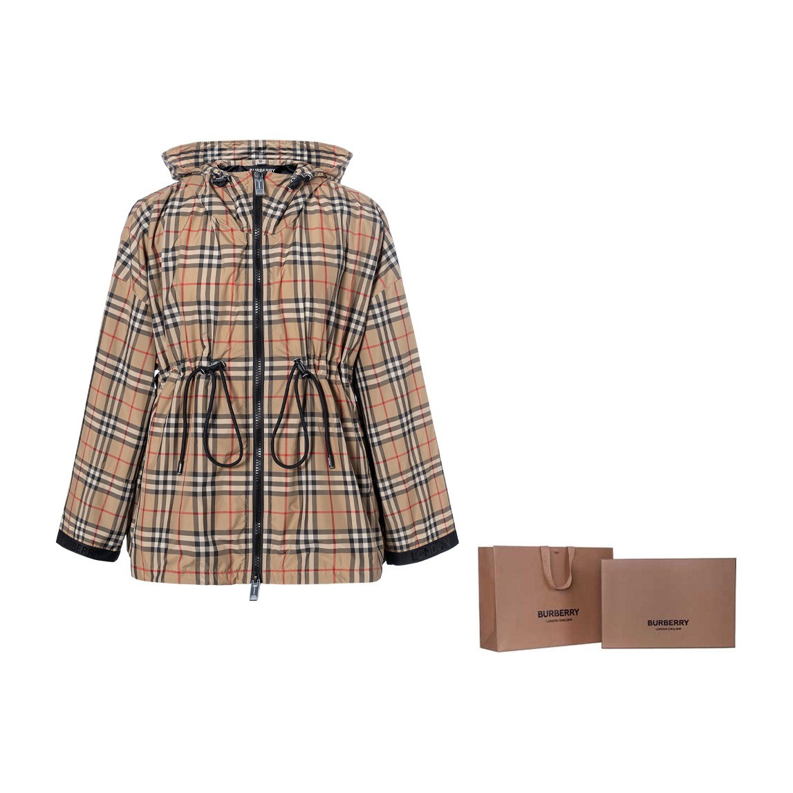 Burberry Classic Check Hoodie Jacket Khaki