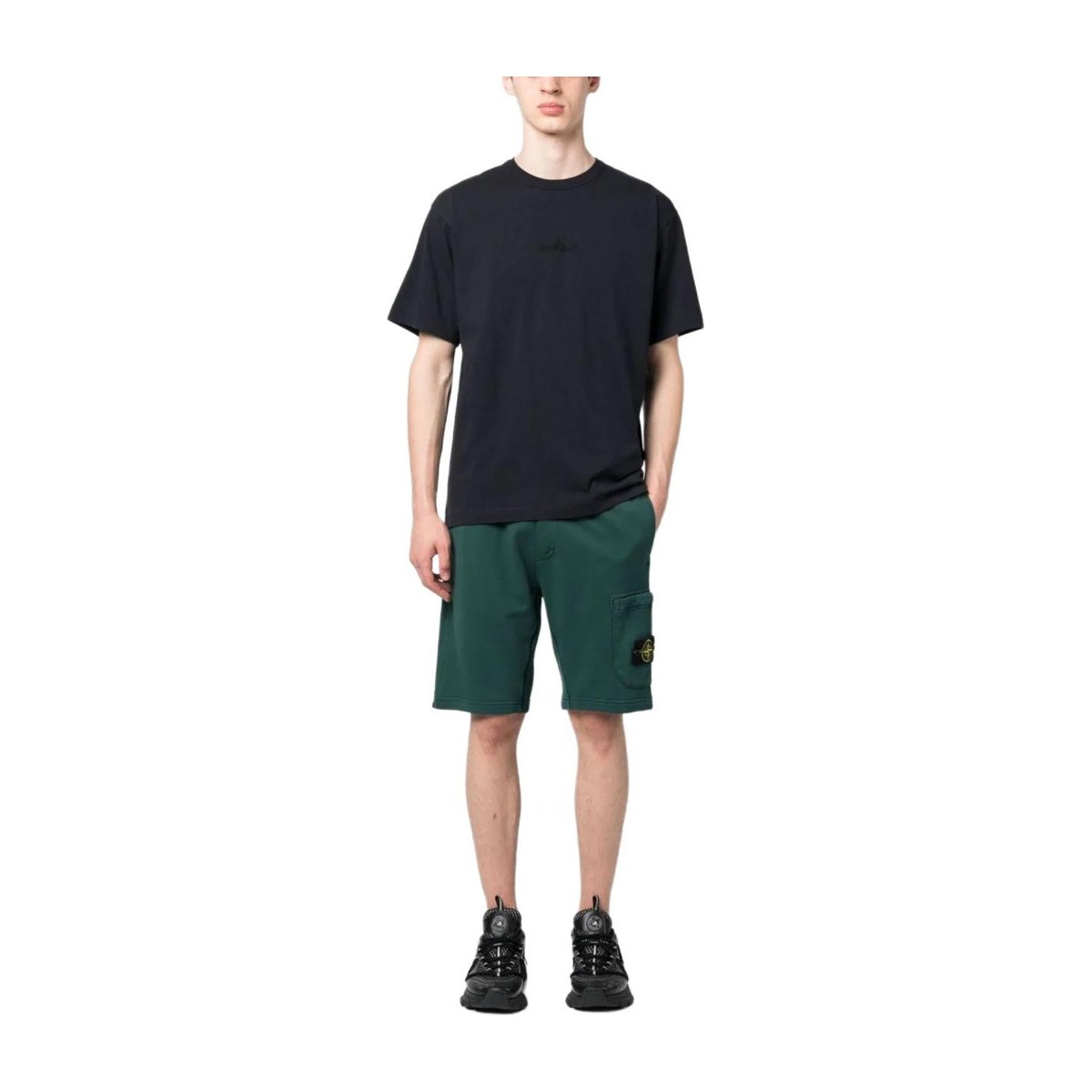 Stone Island Slim Fit Logo Shorts Green