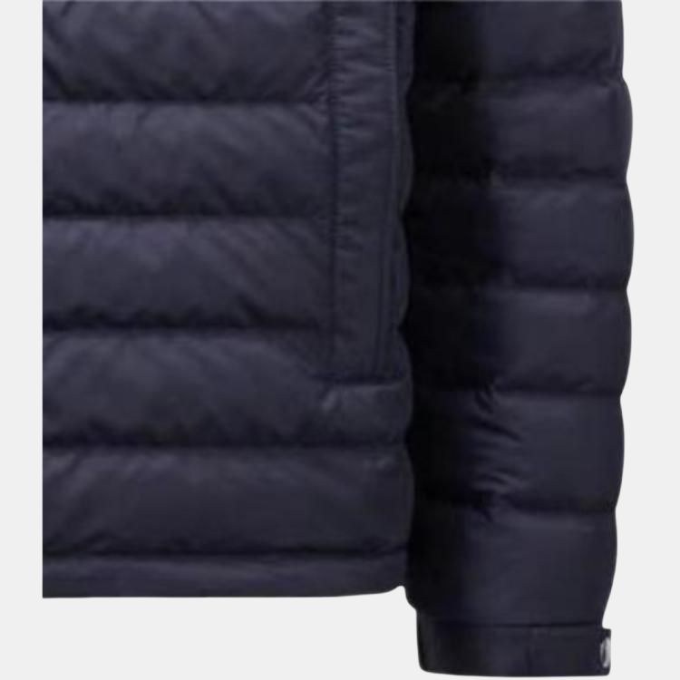 Moncler Logo Zip Hoodie Down Jacket Navy