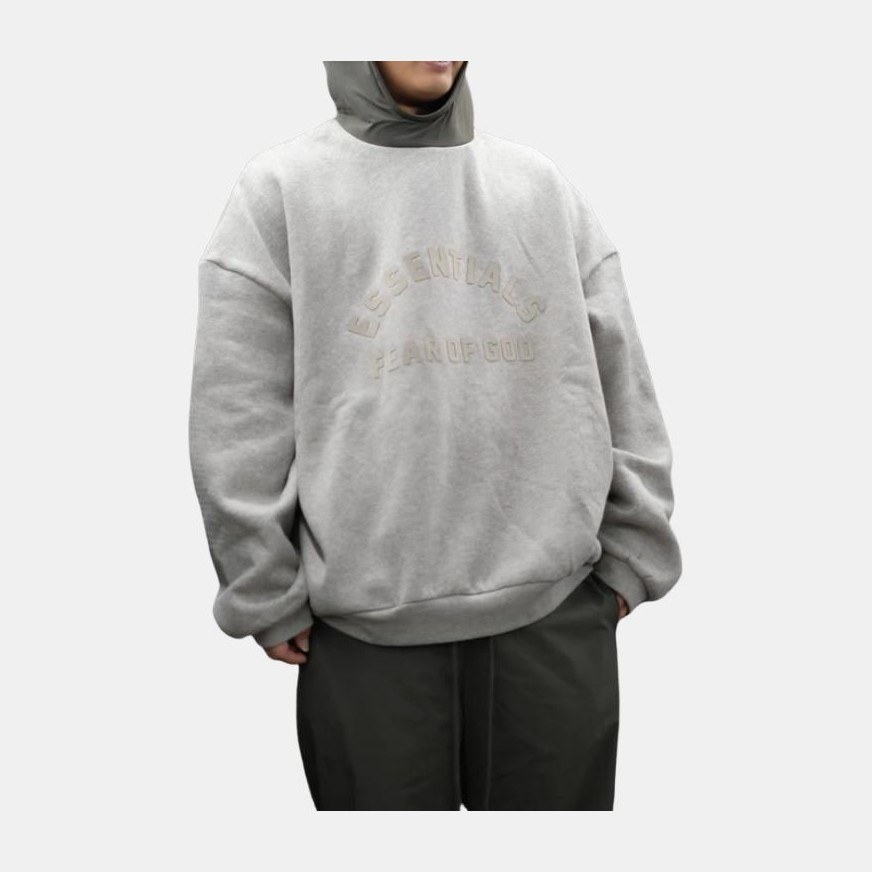 Fear of God Essentials SS24 Nylon Fleece Hoodie Dark Heather Oatmeal