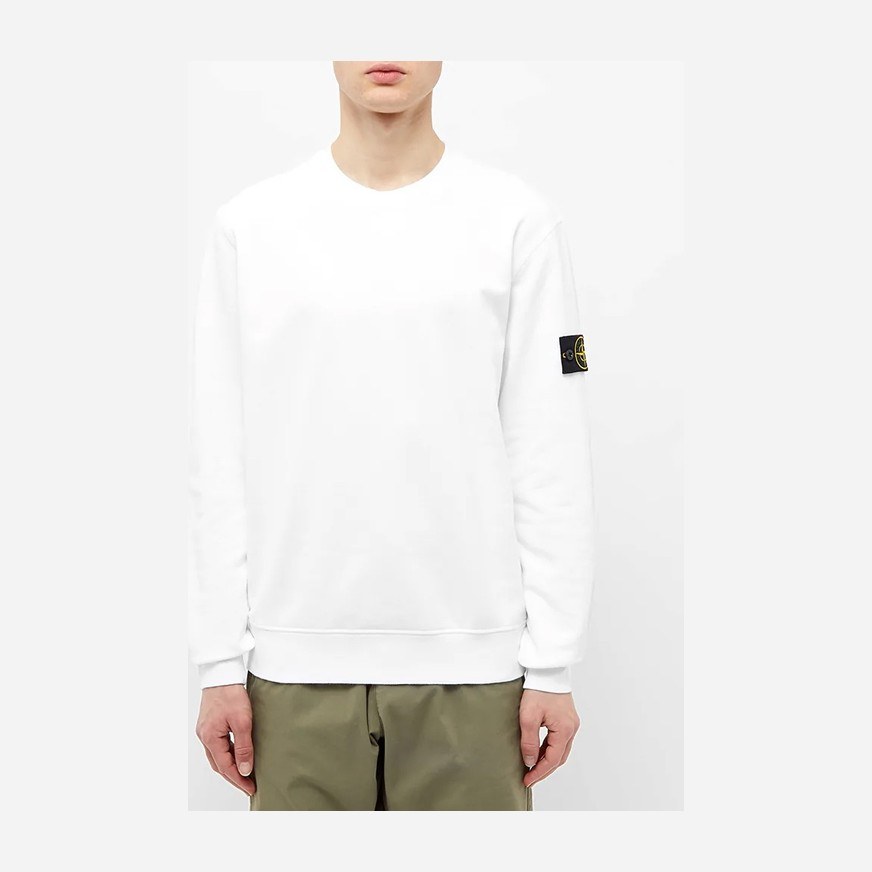 Stone Island Garment Dyed Crew Sweat Bright White