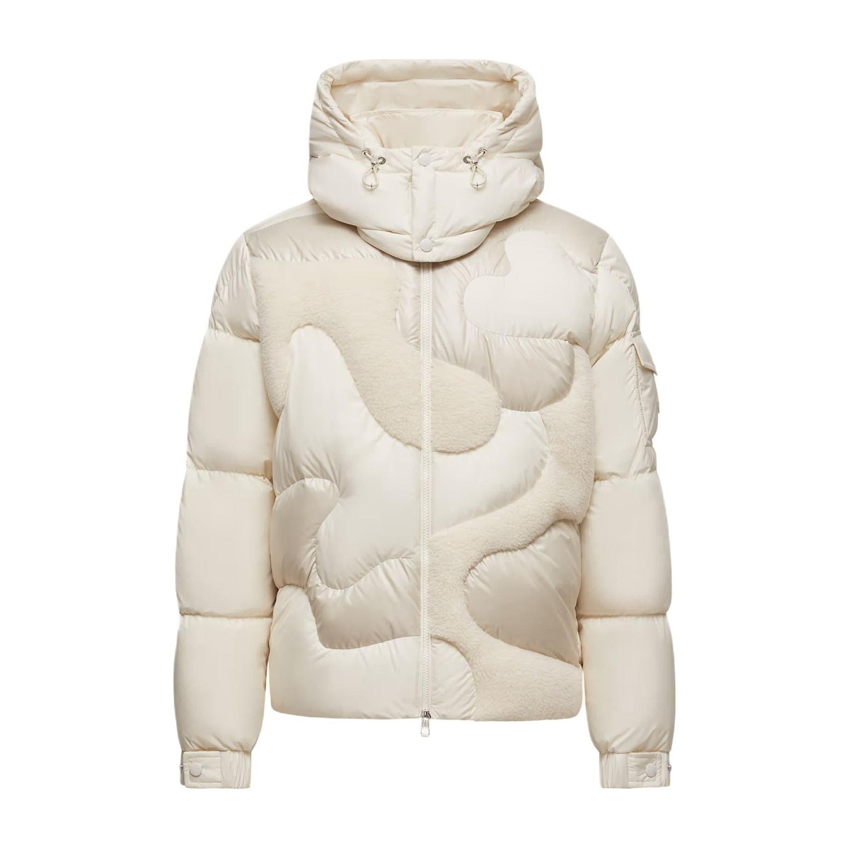 Moncler Candes Hooded Teddy Intarsia Short Down Jacket