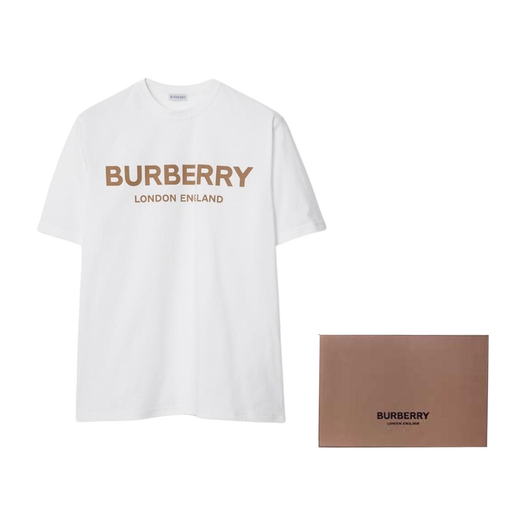 Burberry Ribbed Logo Crewneck T-Shirt White