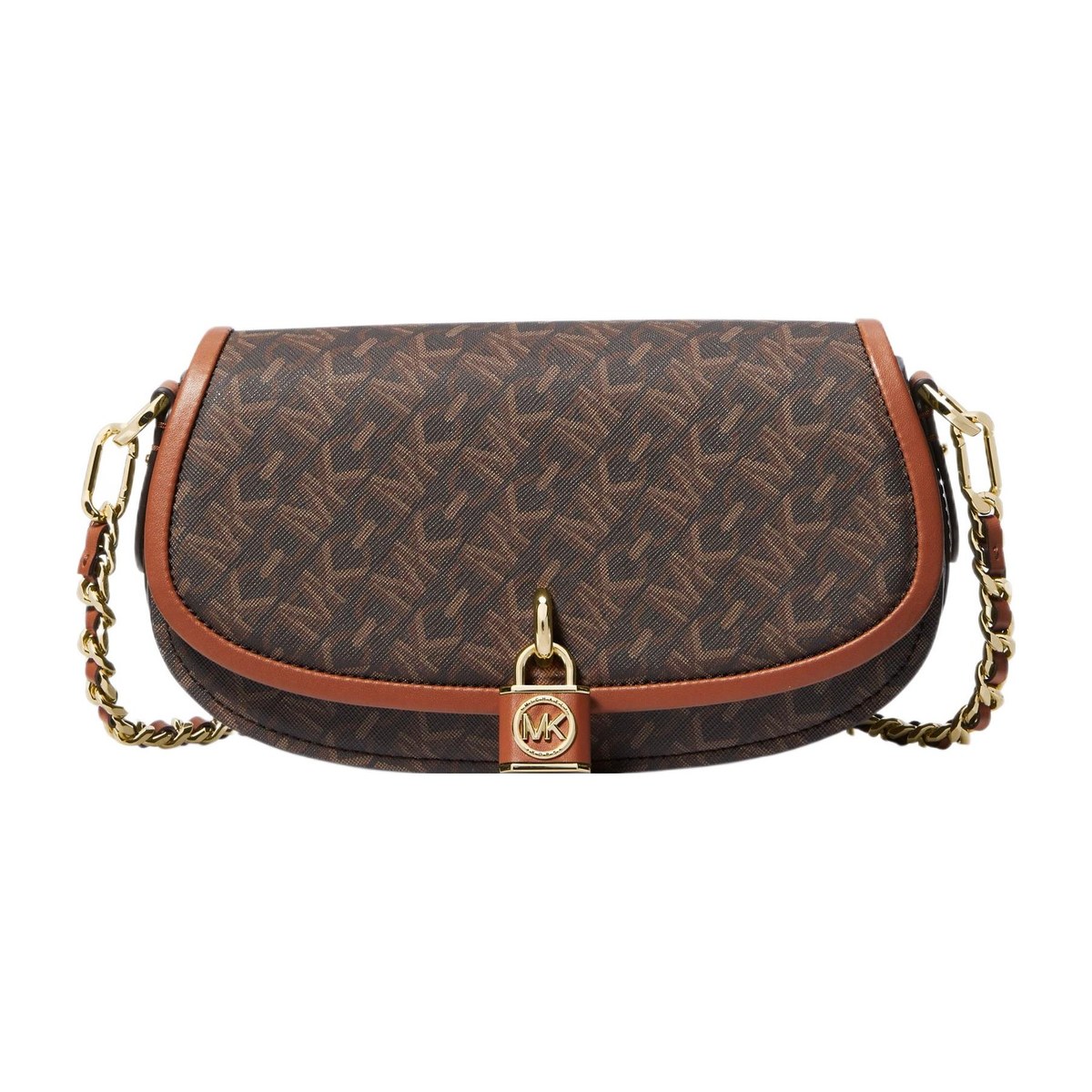 Michael Kors Mila Saddle Bag Deep Brown