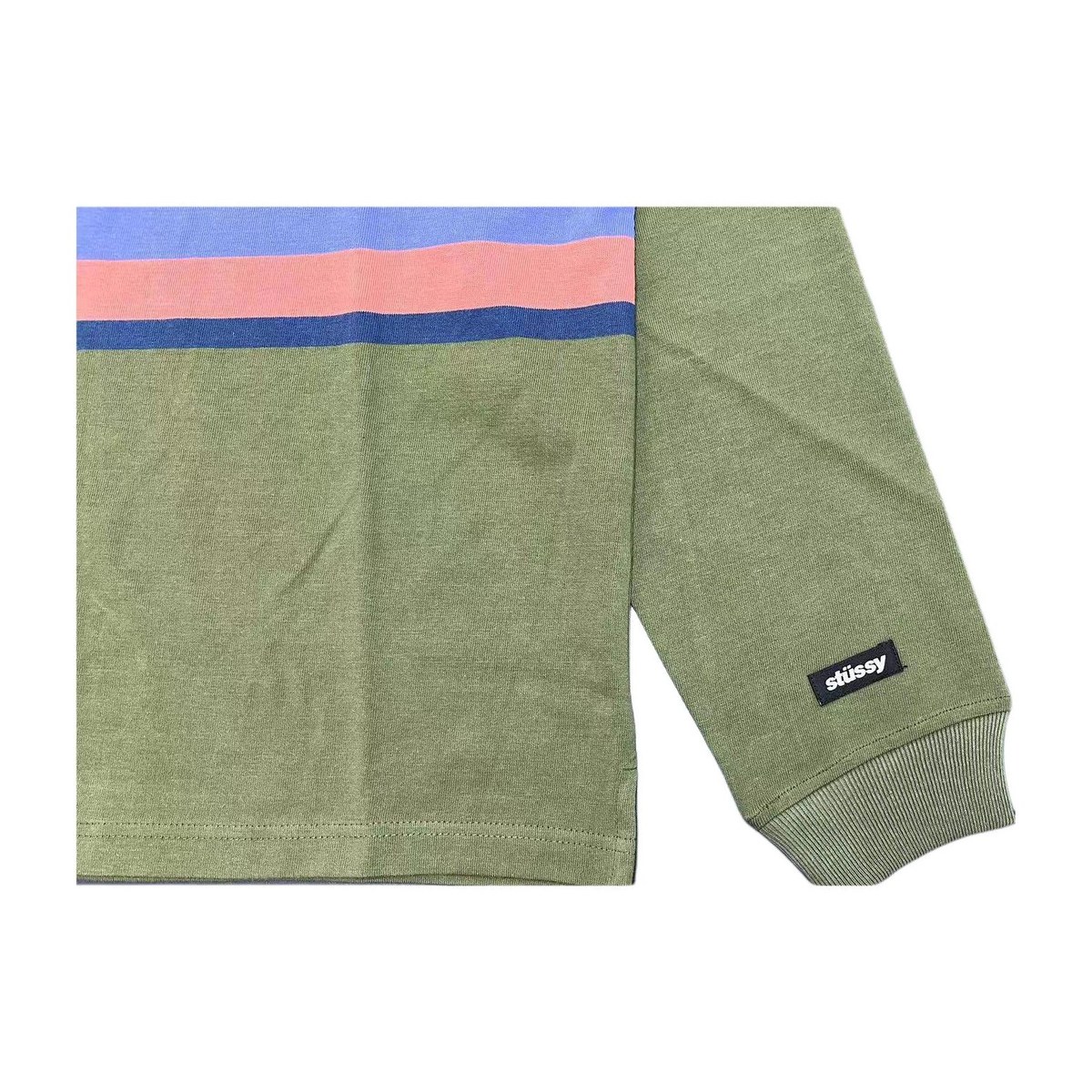 Stussy Olive Striped Polo
