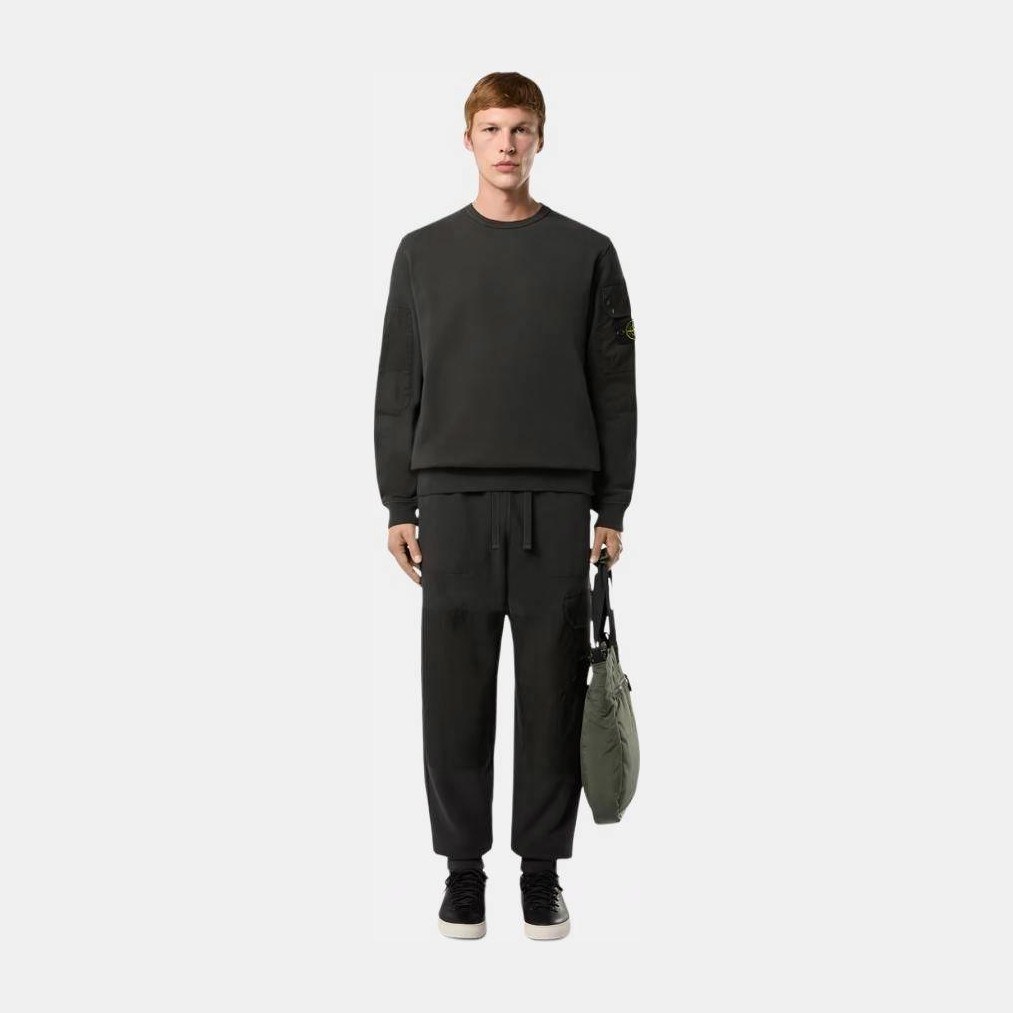Stone Island FW24 Logo Crewneck Sweatshirt Gray Black