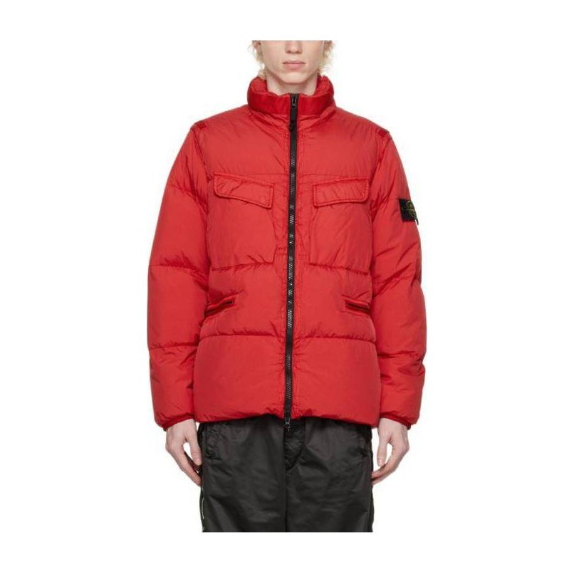 Stone Island Logo Puffer Jacket Red