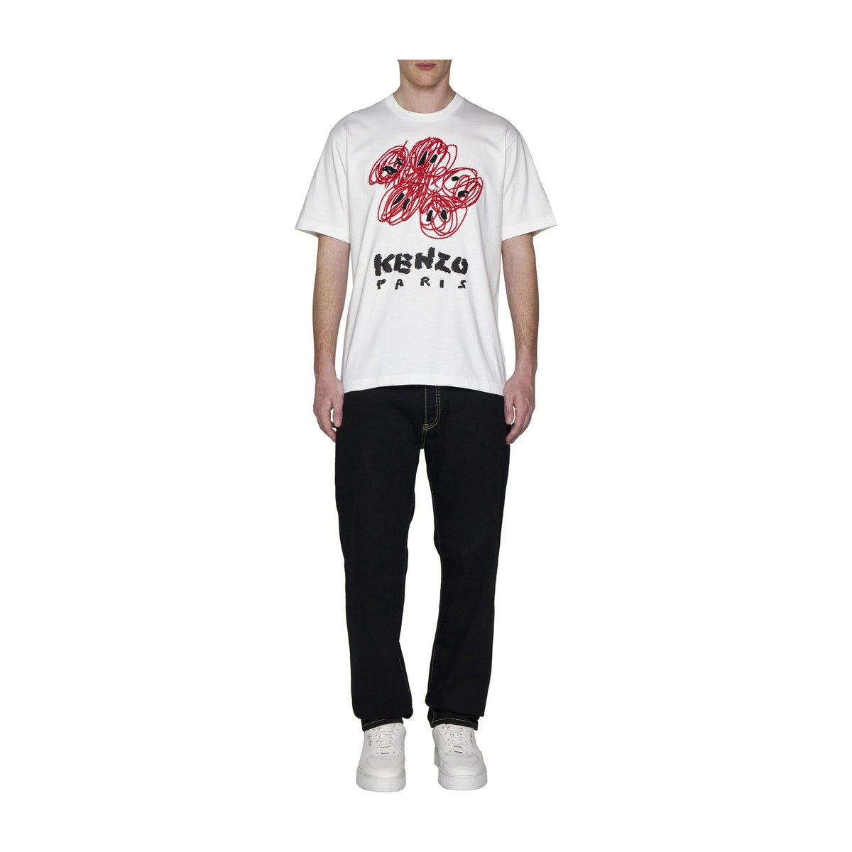 KENZO SS24 Logo Print Jeans Black