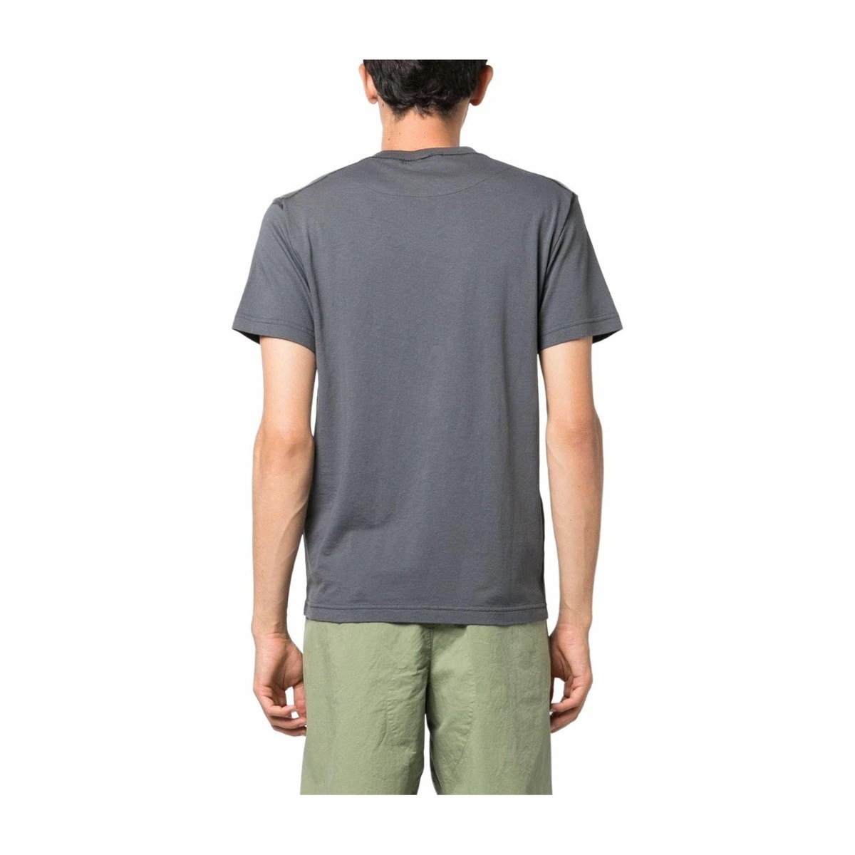 Stone Island Logo Print Crewneck T-Shirt Gray White