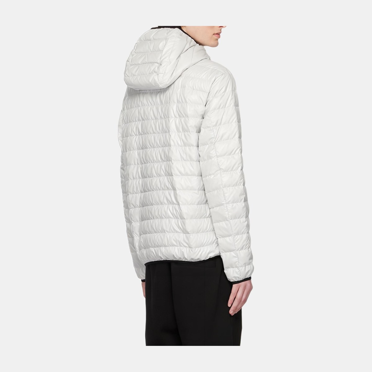 Moncler SS23 Zip Half Letter Print Down Jacket White