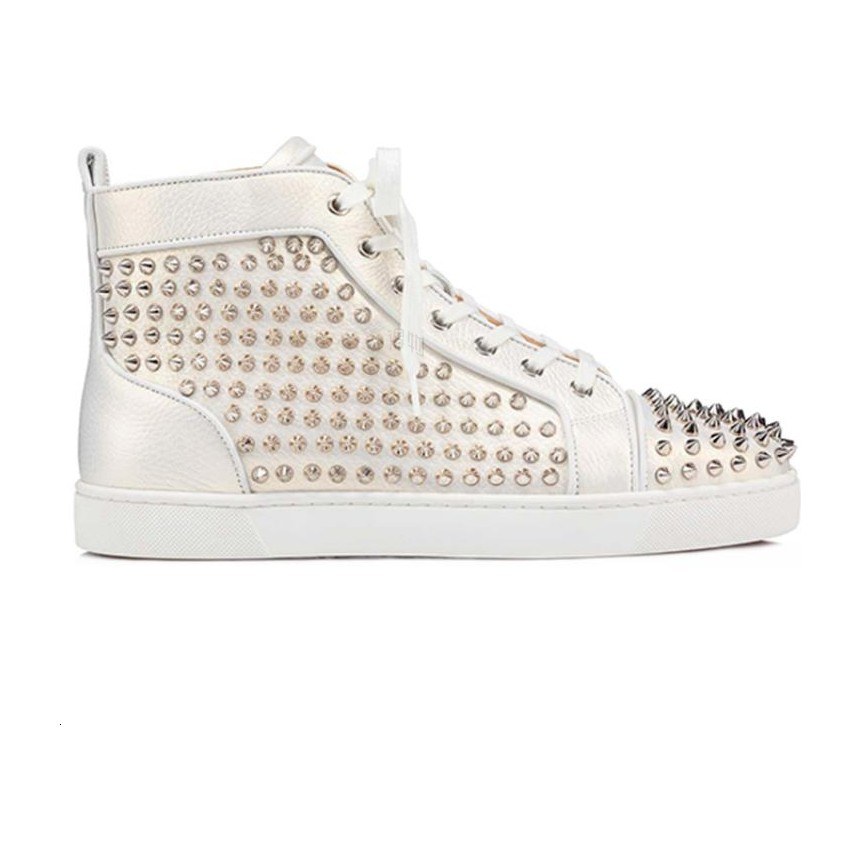 CL Platinum Stud High-Top Sneakers White