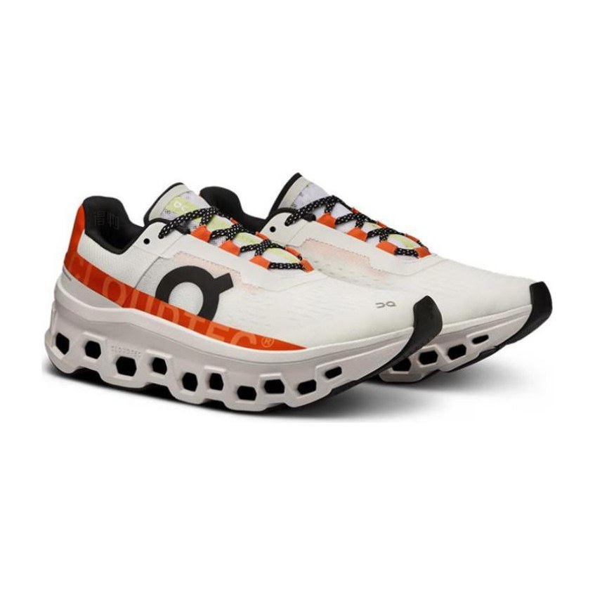 On Cloudmonster White Orange