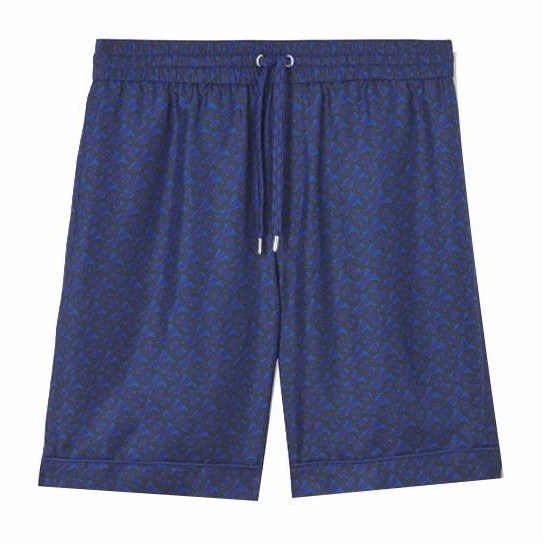 Burberry FW21 Silk Shorts Blue