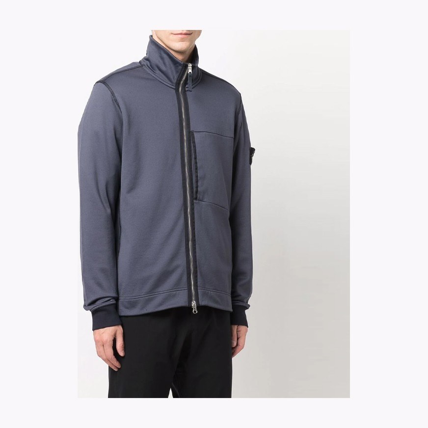 Stone Island FW21 Badge Zip Jacket Purple