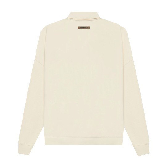Fear of God Essentials SS21 Long Sleeve French Terry ButtercreamCream LogoPolo
