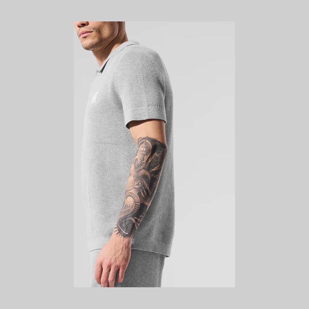 alo yoga Sports Club Sweater Knit Polo