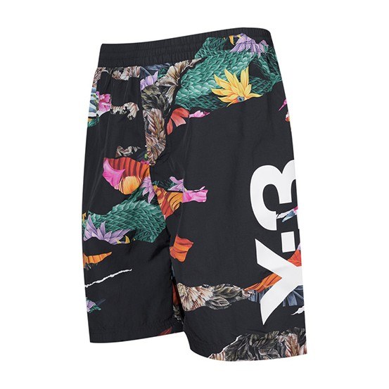 Y-3 SS22 Large Logo Floral Swim Shorts