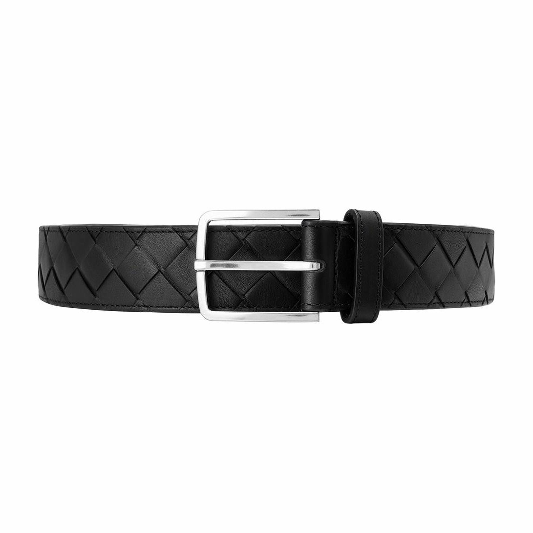 Bottega Veneta Intrecciato Belt Black 3.5cm