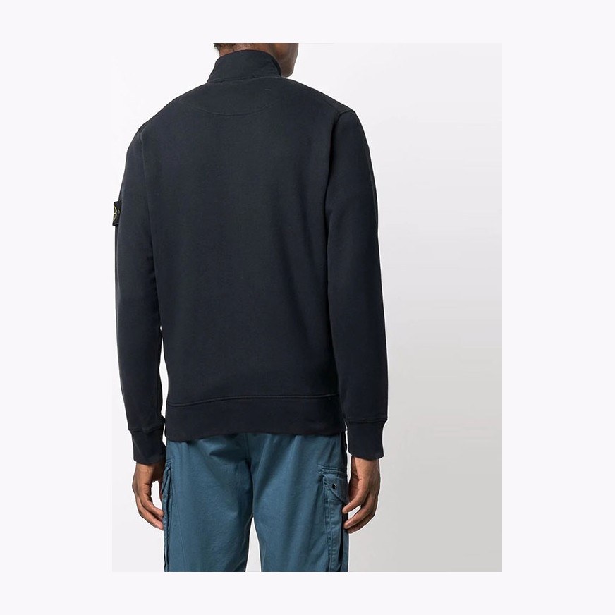 Stone Island Logo Zip Jacket Navy