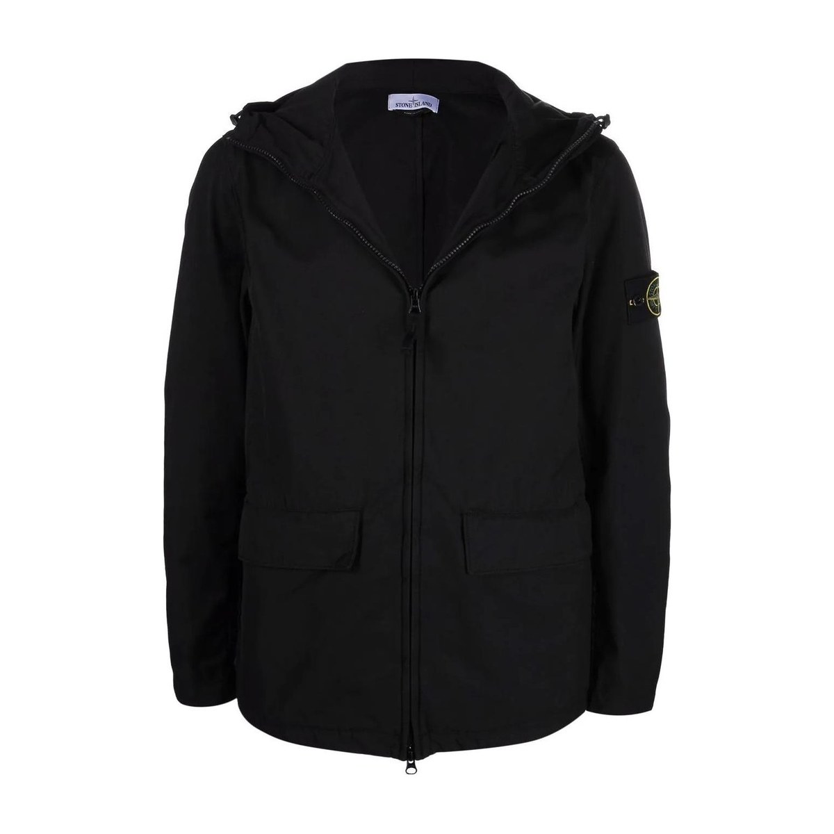 Stone Island Compass Badge Zip Hoodie Black