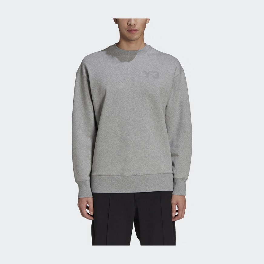 Y-3 Logo Crewneck Sweatshirt Grey