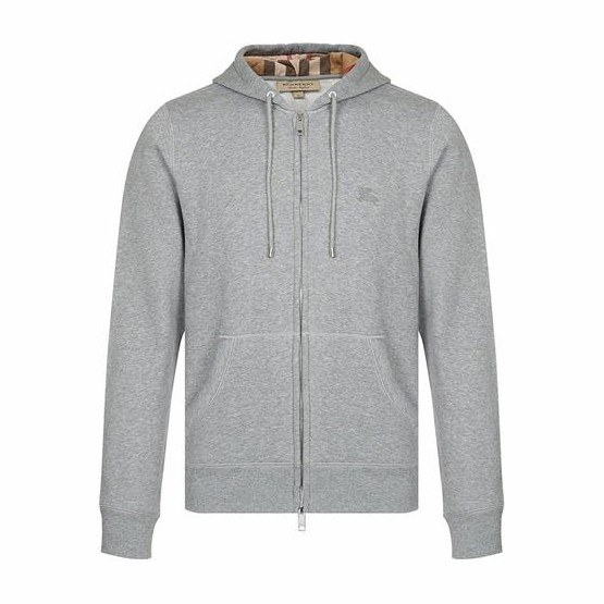 Burberry Logo Print Hoodie Light Grey
