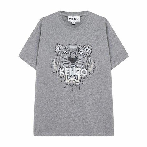 KENZO Tiger Head Print T-Shirt Gray