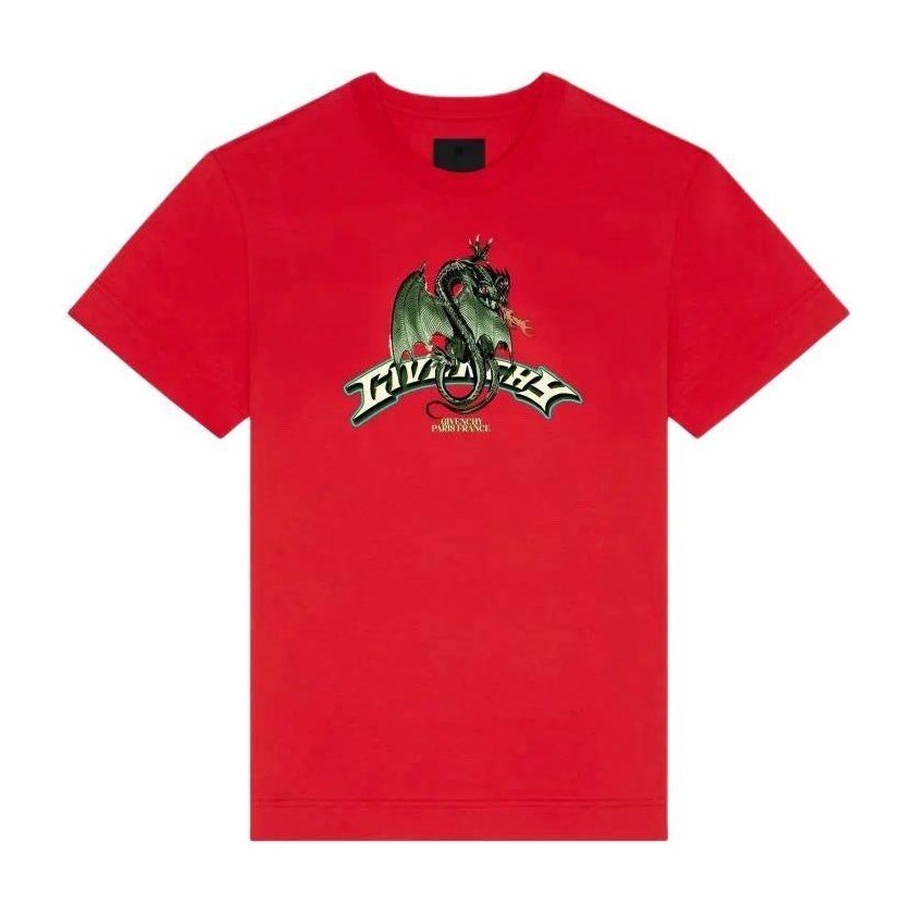Givenchy SS24 Dragon Logo T-Shirt Red
