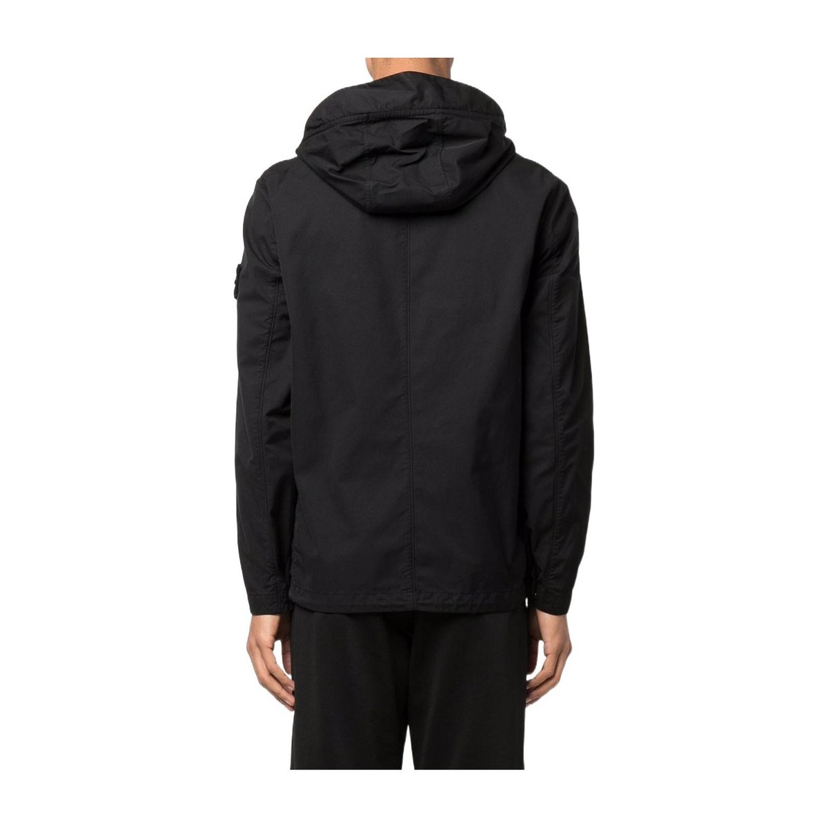 Stone Island Compass Badge Zip Hoodie Black