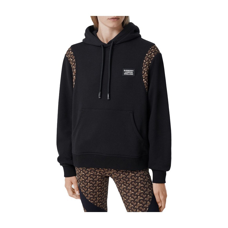 Burberry Logo Print Hoodie Black
