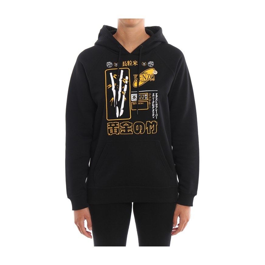 KENZO Embroidered Hoodie Black