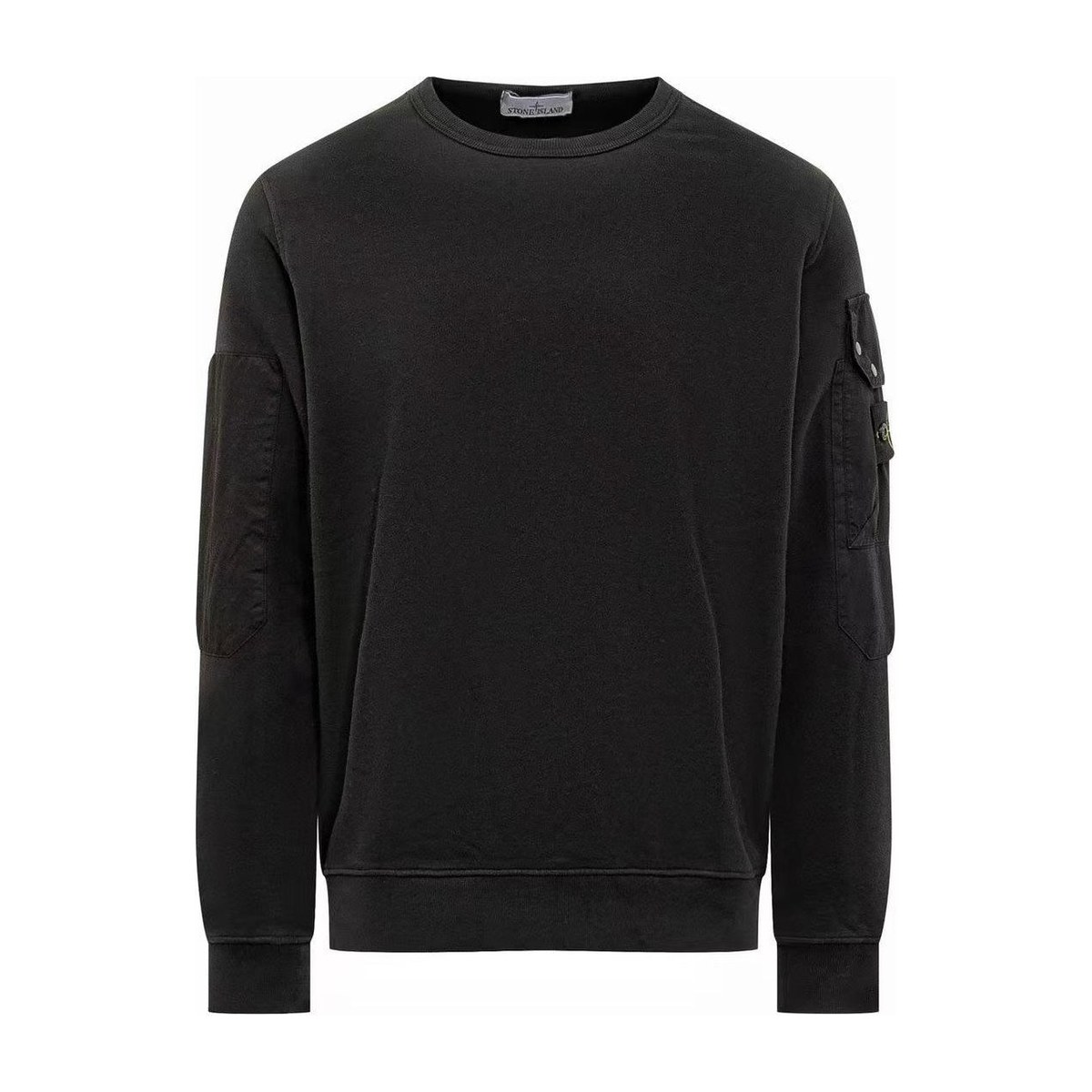 Stone Island Logo Crewneck Sweatshirt Black