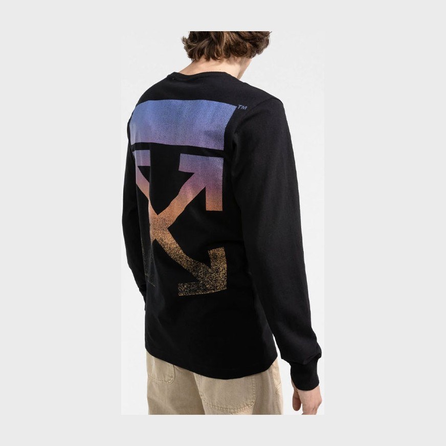 OFF-WHITE FW21 Logo Crewneck Long Sleeve Tee Black