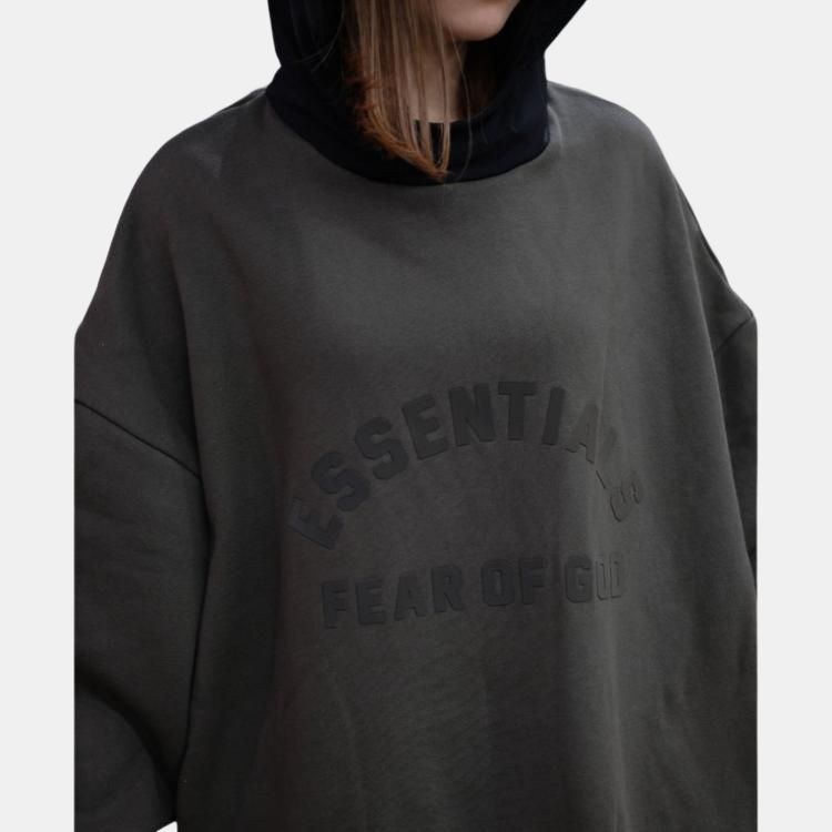 Fear of God Essentials Nylon Fleece Hoodie Ink/Jet Black