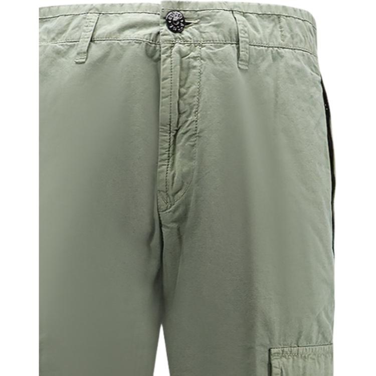 Stone Island Logo Badge Cargo Pants Light Green