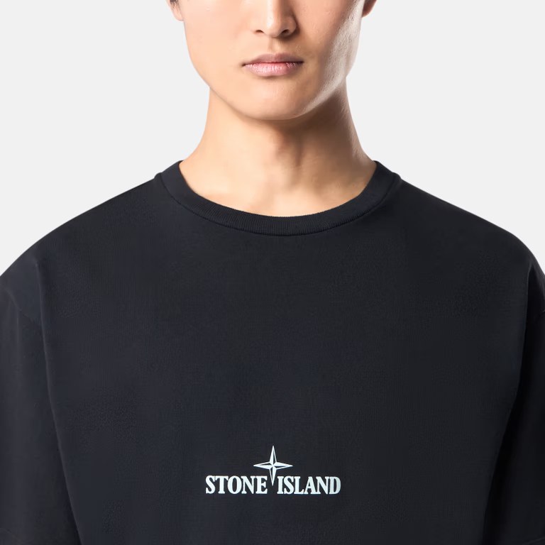 Stone Island Logo Back Print T-Shirt Black