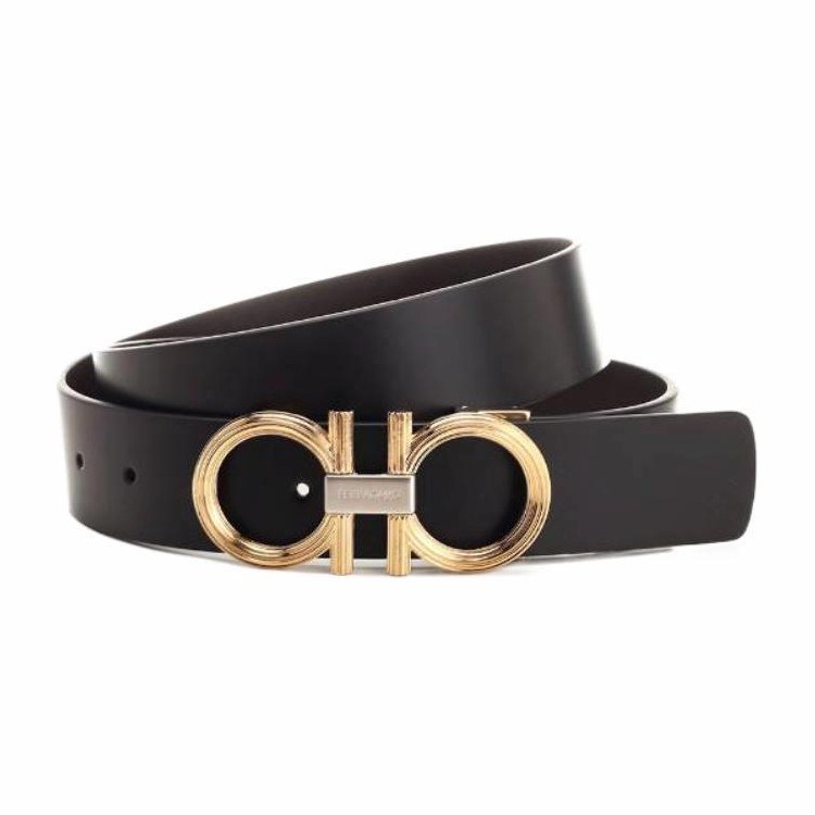 Ferragamo Logo Buckle Belt Black