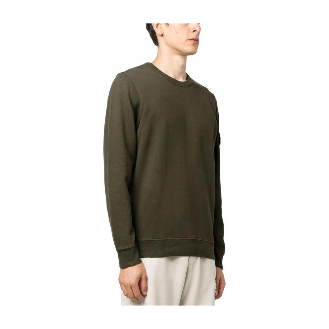 Stone Island Olive Green Crewneck Sweatshirt