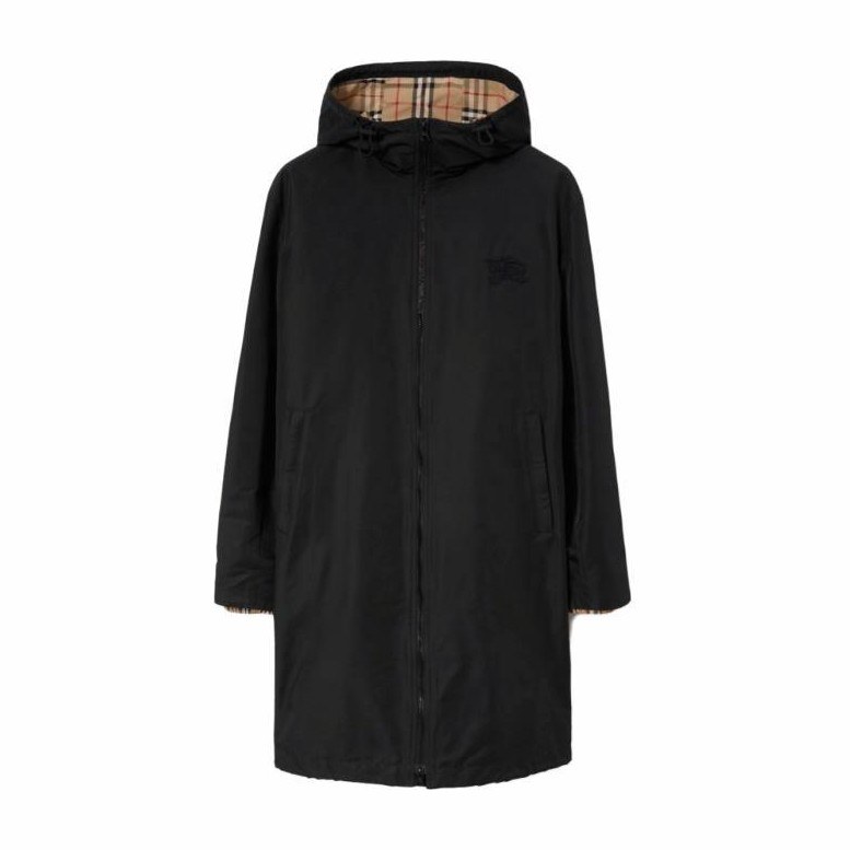 Burberry FW23 Hooded Zip Trench Coat Black