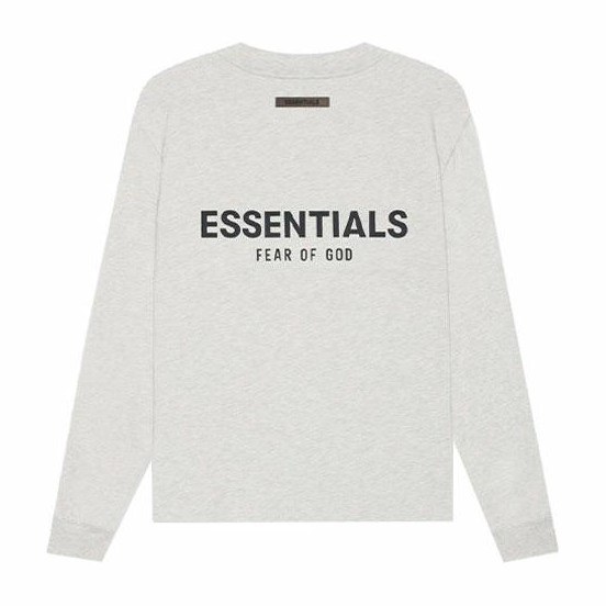 Fear of God Essentials Long Sleeve Tee Light Heather Oatmeal