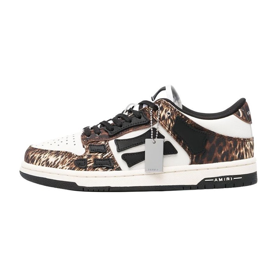 AMIRI Skel-Top Low White Brown
