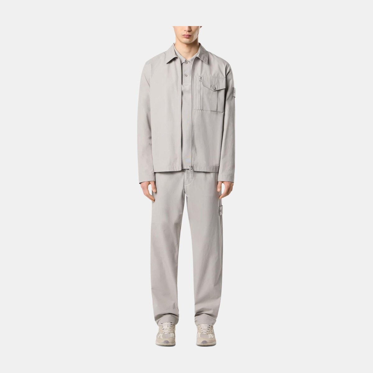 Stone Island Long Sleeve Jacket Gray White