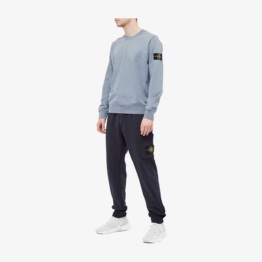 Stone Island Garment Dyed Crew Sweat Pink Blue