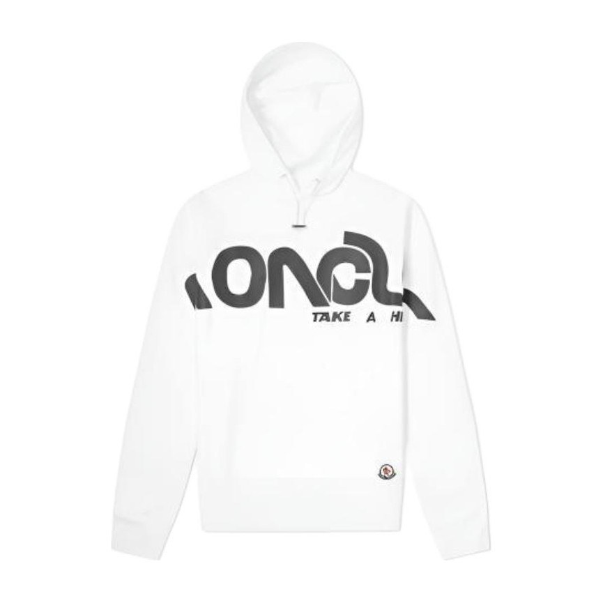 Moncler Logo Hoodie White