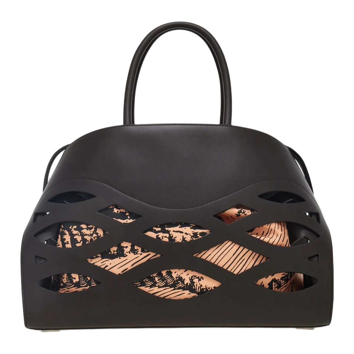 Ferragamo Back to Earth Large Handbag Morocco Brown