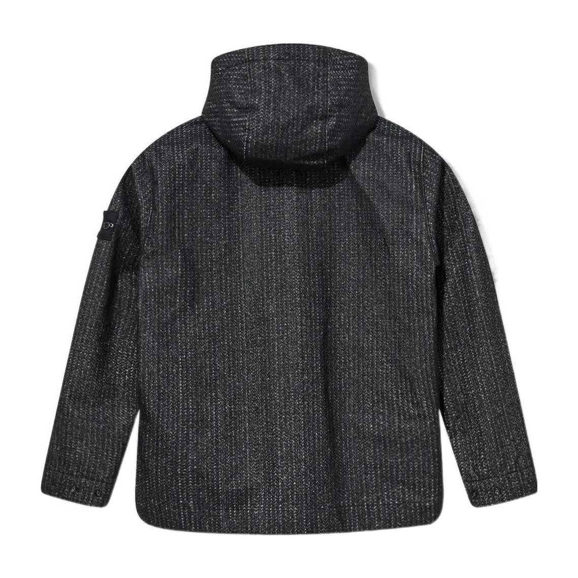 Stone Island White Label Reflective Hooded Jacket Black