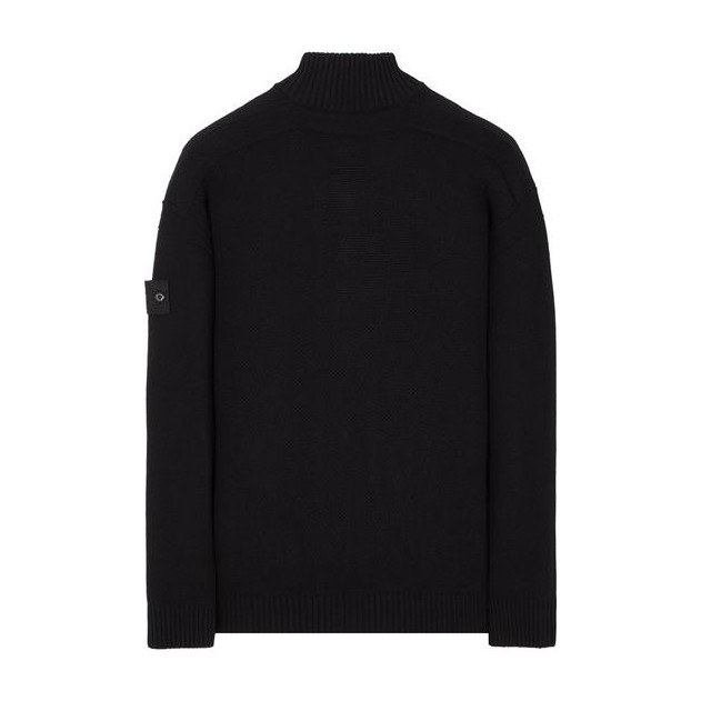 Stone Island Ghost Pieces Black Knit Zip Sweater
