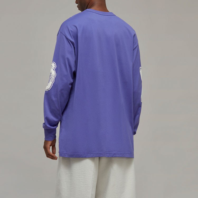 Y-3 SS23 Brushstroke Crewneck Long Sleeve Tee Light Purple