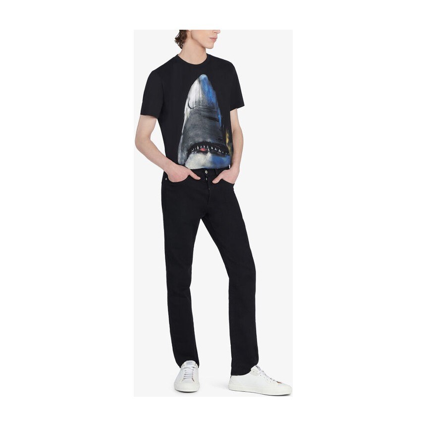 Givenchy Shark Print Slim Fit T-Shirt Black