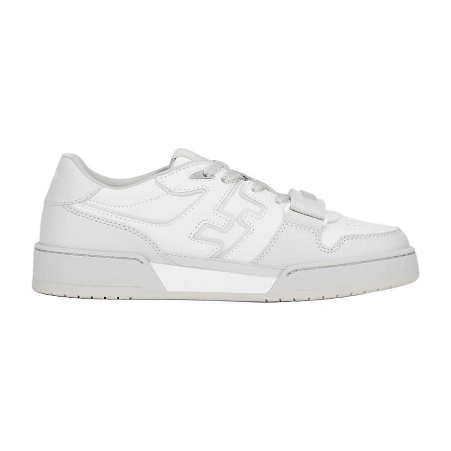 Fendi Leather Round Toe Low Sneakers White